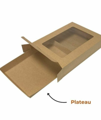 Plateau carton pour boite fenêtre 35,8 x 25,6 x 7,1 cm - par 50
