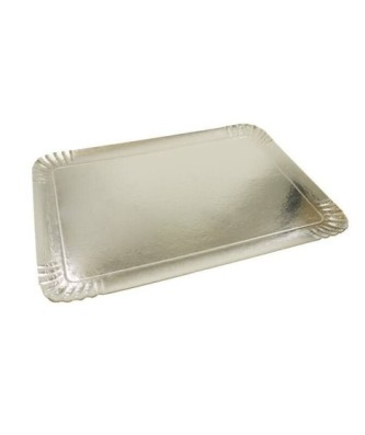 Plateau de traiteur carton argent/or 19 x 28 cm - par 25