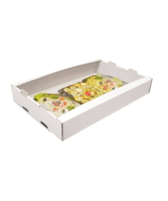Plateau de transport carton blanc 64 x 42 x 10 cm - par 50