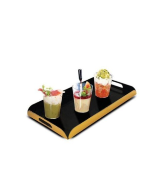 Plateau traiteur plié intérieur noir / extérieur or 19 x 28 cm - par 25