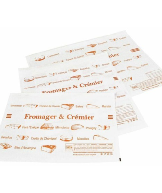 Pochette fraicheur fromagerie papier avec fermeture adhésive 16,6 cm x 25 cm - par 1000