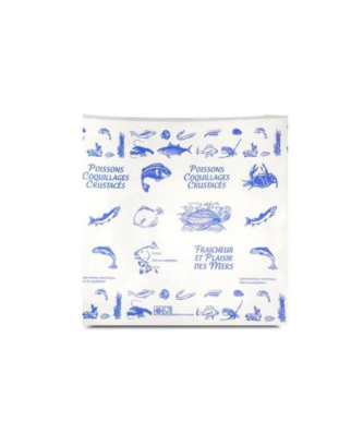 Pochette fraicheur poissonnerie papier avec fermeture adhésive 25 x 25 cm - par 1000