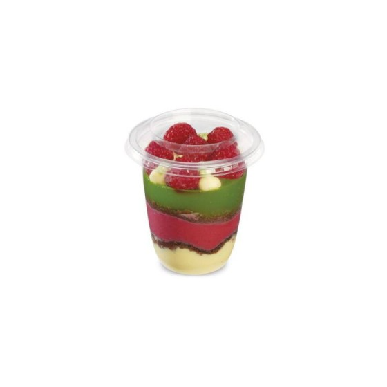 Pot à dessert plastique transparent avec couvercle Servipack 200 ml - par 1050