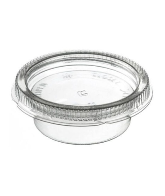 Pot à sauce plastique transparent avec couvercle 30 ml - par 60
