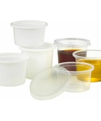 Couvercle plastique transparent pour pots à sauce plastique chaud 80 et 100 ml - par 100