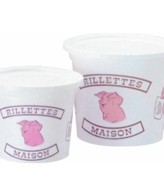 Pot plastique avec couvercle "Rillettes de porc maison" 250 ml - par 250