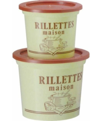 Pot plastique avec couvercle "Rillettes maison" 125 ml - par 250