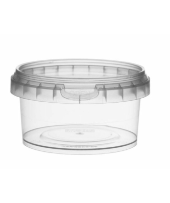 Pot plastique transparent rond avec fermeture de sécurité 210 ml - par 250