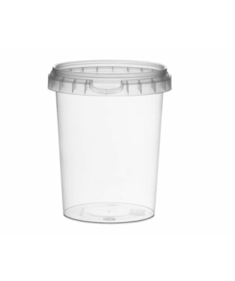 Pot plastique transparent rond avec fermeture de sécurité 520 ml - par 250