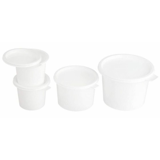 Pot pour crème fraiche plastique avec couvercle 500 ml - par 100