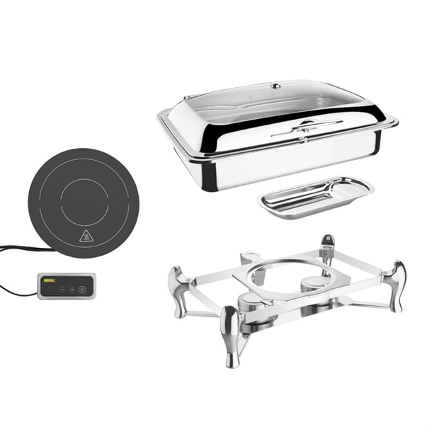Ensemble chafing dish induction Olympia GN 1/1 avec support
