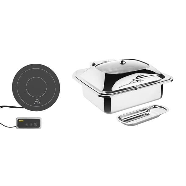 Ensemble chafing dish induction Olympia GN 1/2 avec support