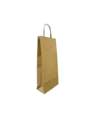 Sac 2 bouteilles kraft brun non vergé 18 + 8 x 39 cm - par 50