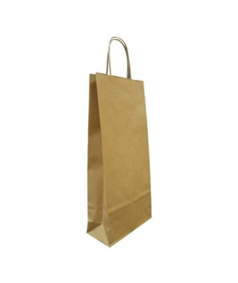 Sac 2 bouteilles kraft brun non vergé 18 + 8 x 39 cm - par 50