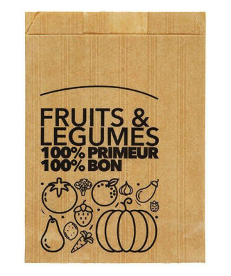 Sac à fruits et légumes kraft brun 500 g - par 1000