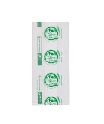 Sac à pain tranché 50 microns vert 16 + 5 + 5 x 35 cm - par 200