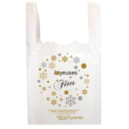 Sac bretelles "joyeuses fĂȘtes" BD 50 microns 26 x 6 x 45 cm - par 500