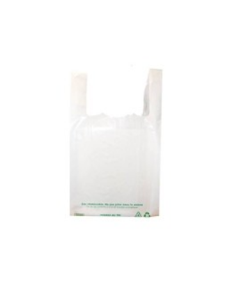 Sac bretelles plastique BD 50 microns blanc 18 x 5 + 5 x 35 cm - par 1500