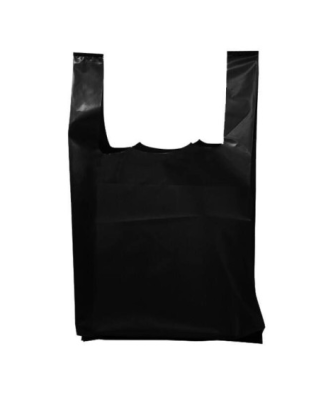 Sac bretelles plastique BD 50 microns noir 30 x 7 + 7 x 54 cm - par 400