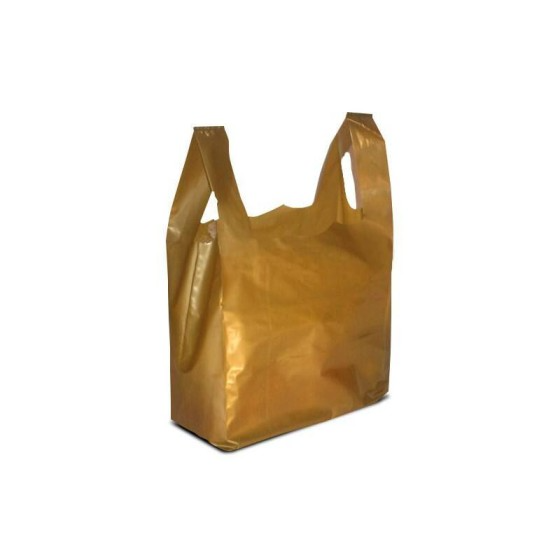 Sac bretelles plastique BD 50 microns or 26 x 6 + 6 x 45 cm - par 500
