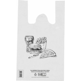 Sac bretelles plastique BD 50 microns "Snacking" 26 x 6 + 6 x 45 cm - par 100