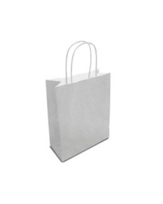 Sac cabas argent à poignées torsadées 18 x 8 x 22 cm - par 50