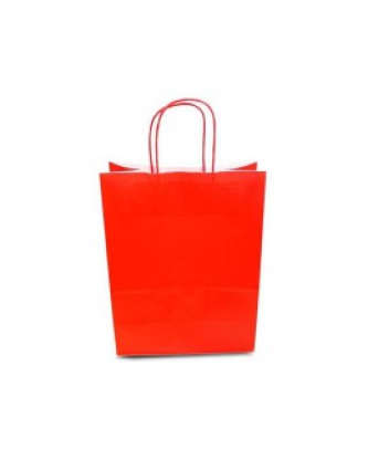 Sac cabas rouge à poignées torsadées 23 x 12 x 30 cm - par 50