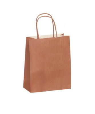 Sac cabas terracotta à poignées torsadées 18 x 8 x 22 cm - par 50