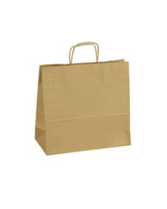 Sac papier kraft brun à poignées torsadées 45 + 17 x 48 cm - par 50