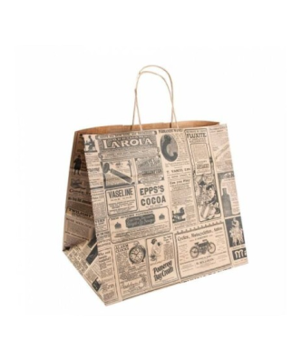 Sac papier kraft brun à poignées torsadées "Times" 26 + 14 x 32 cm - par 250