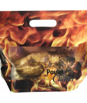 Sac poulet plastique avec poignées et fermeture zip 29 +10 + 10 x 35 cm - par 500