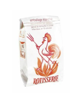 Sac poulet rôti kraft blanc 25 + 9 x 40 cm - par 100