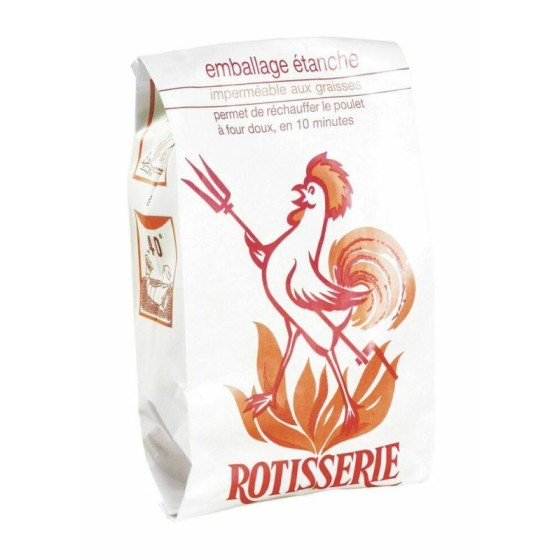 Sac poulet rĂ´ti kraft blanc 25 + 9 x 40 cm - par 100