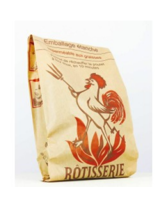 Sac poulet rôti kraft brun 18 + 13 x 34 cm - par 100