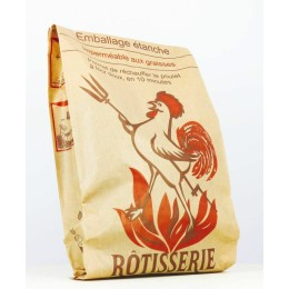 Sac poulet rĂ´ti kraft brun 18 + 13 x 34 cm - par 100