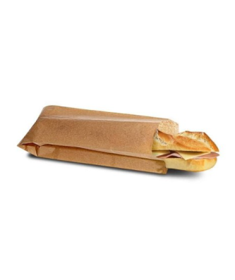 Sac sandwich kraft brun 10 + 4 x 35 cm - par 1000