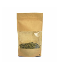 Sachet Doypack kraft brun avec zip et fenêtre 13 + 7 x 22,5 cm - par 100