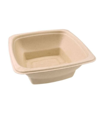Saladier carré biodégradable en bagasse 500 ml - par 75