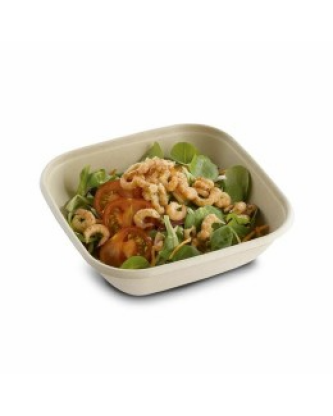 Saladier carré biodégradable en pulpe 750 ml - par 300