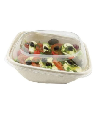 Saladier carré biseauté pulpe de canne 750 ml - par 50