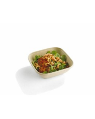 Saladier carré pulpe de canne avec couvercle 750 ml - par 30