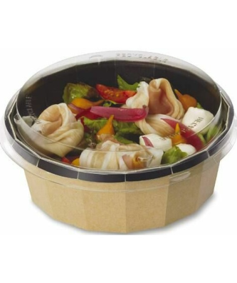 Saladier carton noir/kraft Luxifood 750 ml - par 40