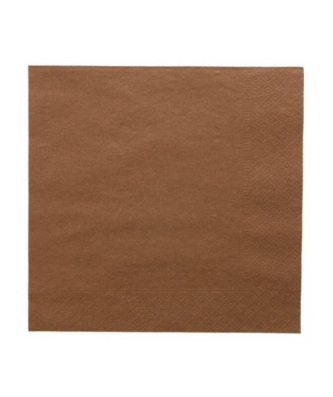 Serviette ouate chocolat 2 feuilles 39 x 39 cm - par 100