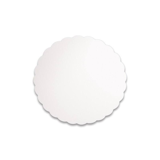 Support carton rond festonné blanc Ø 32 cm - par 250