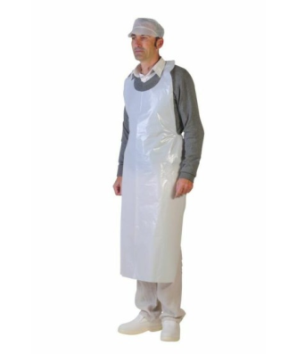 Tablier plastique jetable gaufré 60 microns 70 x 140 cm - par 50