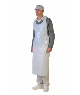 Tablier plastique jetable gaufré 60 microns 70 x 140 cm - par 50