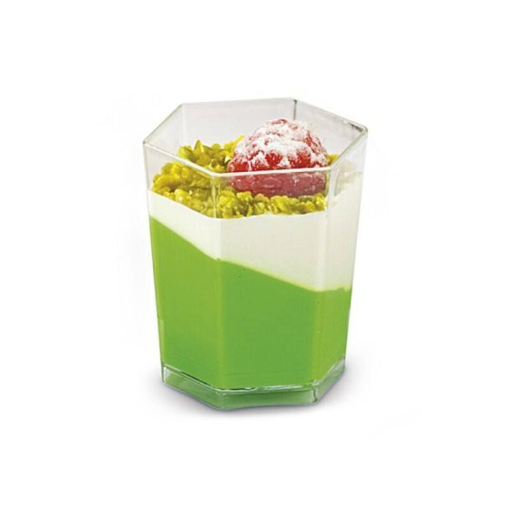 Verrine plastique hexagonale transparente 50 ml - par 60