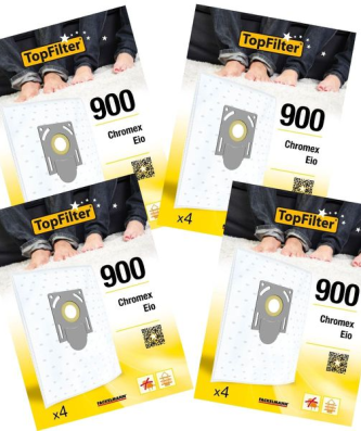 Lot de 4 packs de 4 sacs aspirateur pour 64900 EIO et Chromex Premium TopFilter