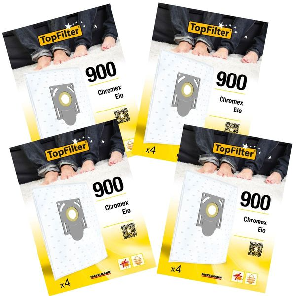Lot de 4 packs de 4 sacs aspirateur pour 64900 EIO et Chromex Premium TopFilter