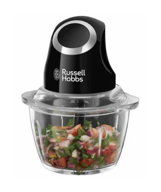 Mini Hachoir - - Desire 24662-56 - 200 W - Bol En Verre 1 L - Lames Inox - Noir Mat Russell Hobbs